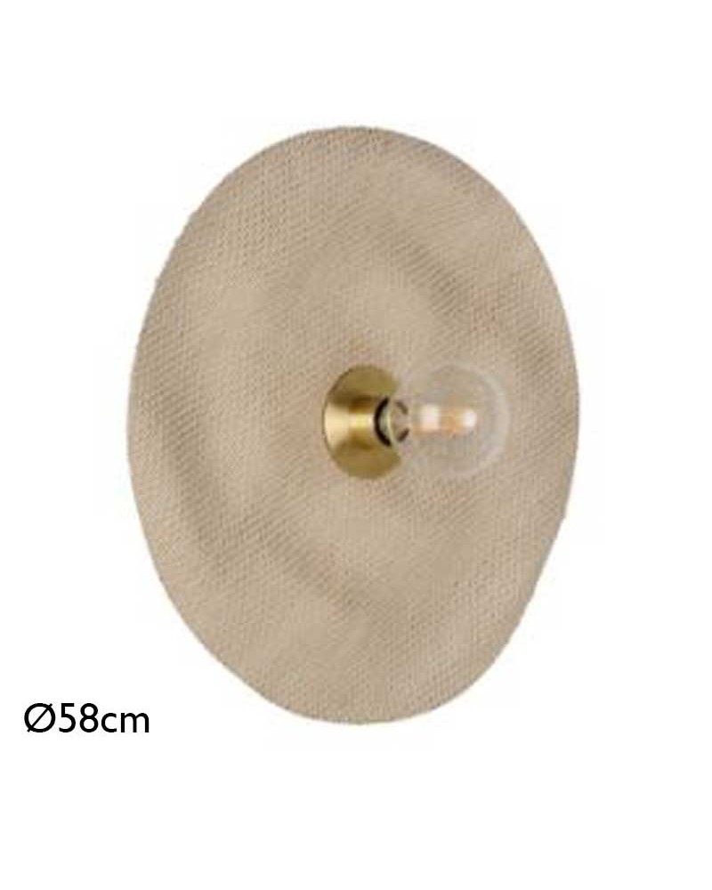 Wall light Linen and wood 58cm natural finish E27