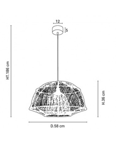 Ceiling lamp 58cm natural finish raffia E27