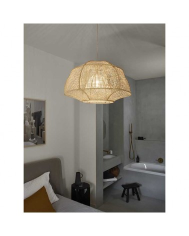 Ceiling lamp 78cm natural finish raffia E27
