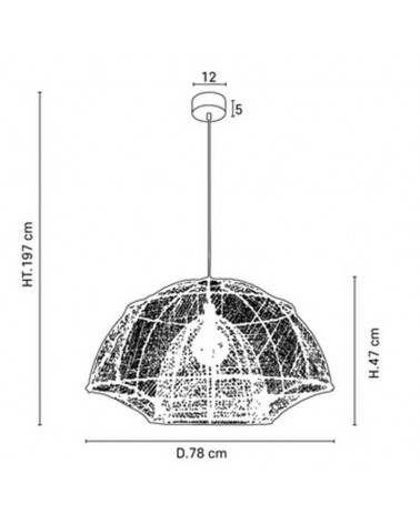 Ceiling lamp 78cm natural finish raffia E27