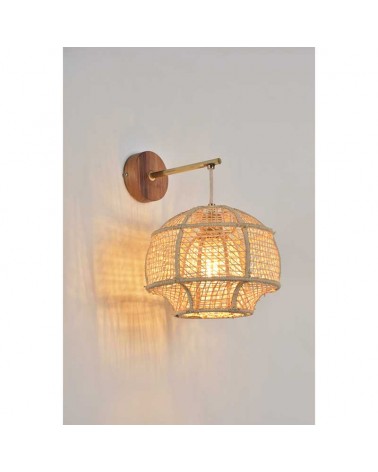 Wall light 28cm natural finish raffia E27