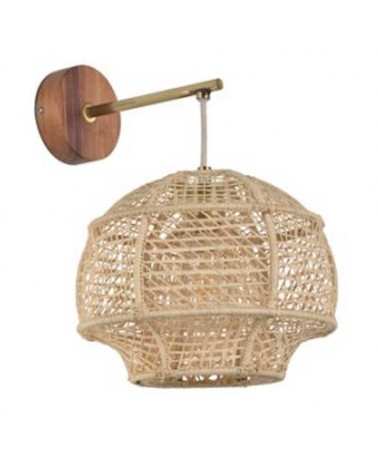 Wall light 28cm natural finish raffia E27
