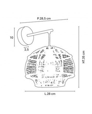 Wall light 28cm natural finish raffia E27
