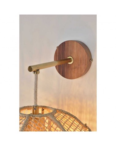 Wall light 28cm natural finish raffia E27