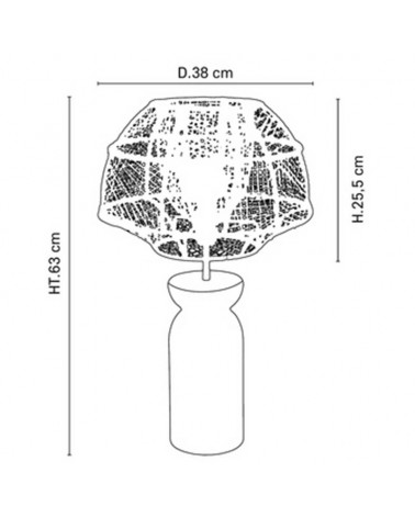Table lamp 63cm raffia and solid wood with natural finish E27