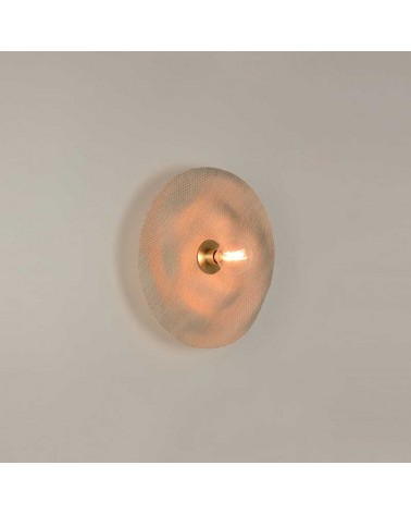 Wall light 48cm linen and wood natural finish E27