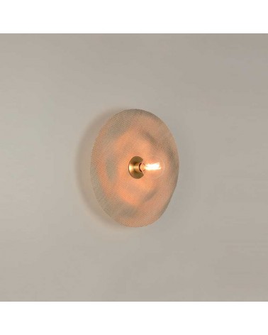 Wall light 48cm linen and wood natural finish E27