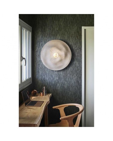 Wall light Linen and wood 58cm natural finish E27