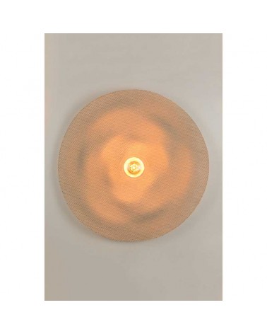 Wall light 68cm linen and wood natural finish E27