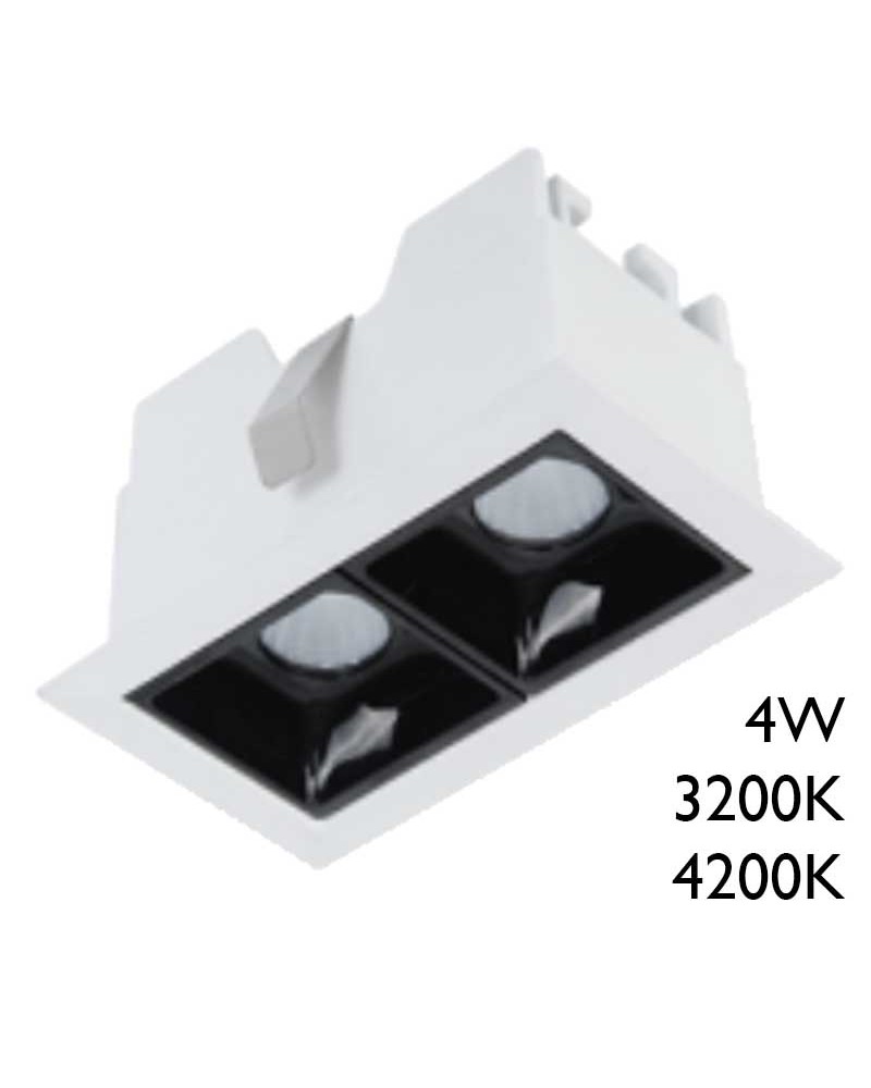 Lineal LED Downlight Empotrable 4W UGR19 antideslumbramiento 30º 2 focos