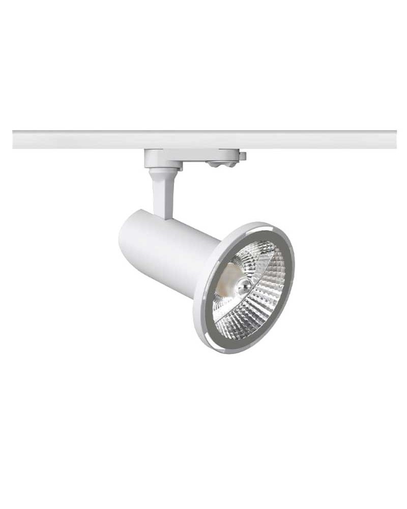 Three-phase track spotlight 6cm AR111 foldable white Aluminum