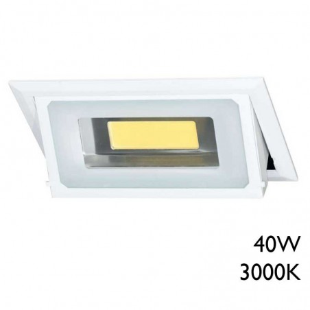 Recessed rectangular LED wall spotlight 23cm 40W 3000K tilting