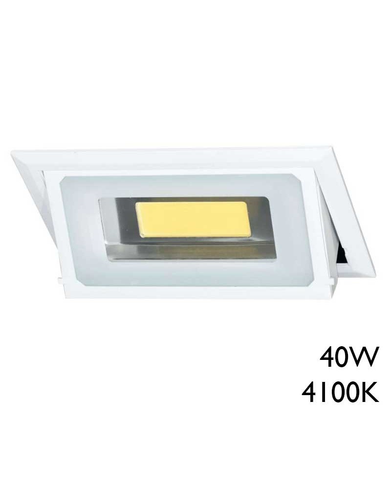 Recessed rectangular LED wall spotlight 23cm 40W 4100K tilting