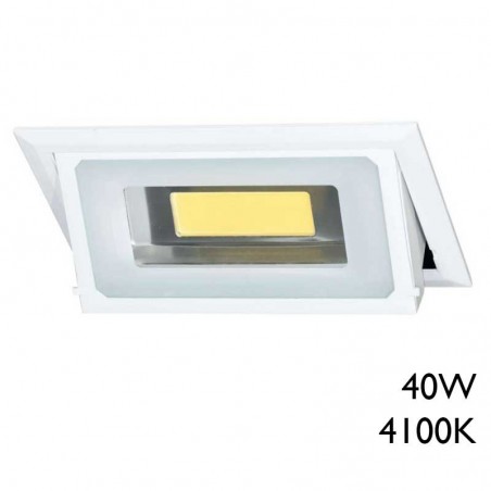Recessed rectangular LED wall spotlight 23cm 40W 4100K tilting
