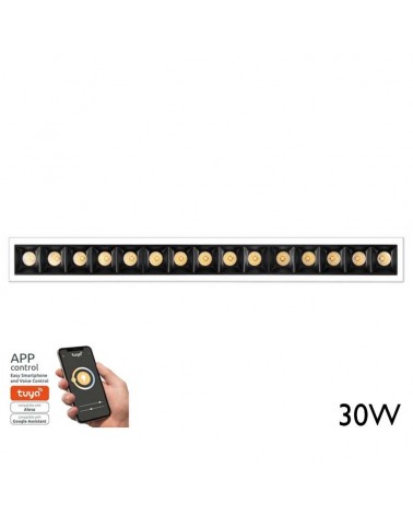 Linear LED Recessed Downlight 30W 30º 15 spotlights Adjustable Light 2700K-6000K