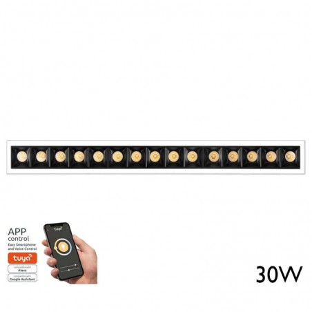 Lineal LED Downlight Empotrable 30W 30º 15 focos  Luz Graduable 2700K-6000K