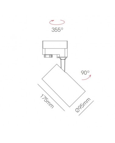 Three-phase LED track light 15W-20W-25W 15º-55º CCT Switch 2700K/3200K/4000K