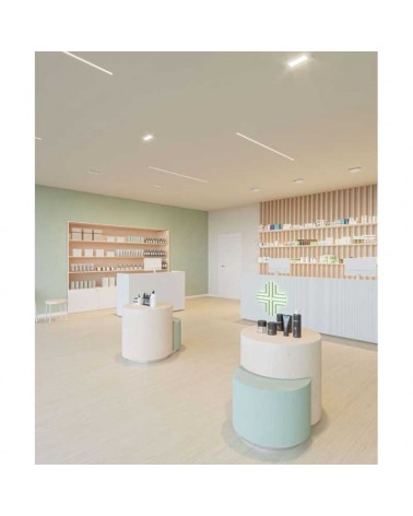 Recessed rectangular LED wall spotlight 23cm 40W 4100K tilting