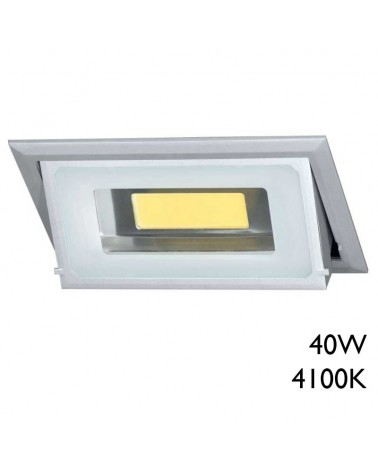 Recessed rectangular LED wall spotlight 23cm 40W 4100K tilting