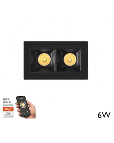 Lineal LED Downlight Empotrable 6W 30º 2 focos  Luz Graduable 2700K-6000K