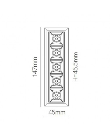 Lineal LED Downlight Empotrable 10W 30º 5 focos  Luz Graduable 2700K-6000K