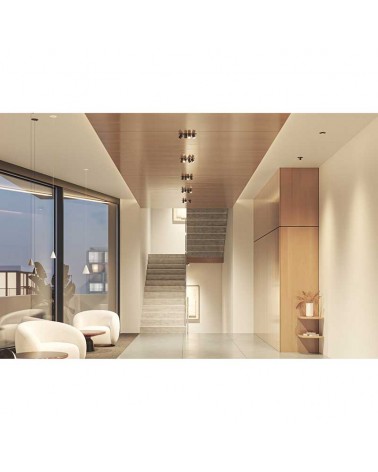 Quadruple recessed downlight convertible into a 24W 355° CCT SWITCH oscillating LED projector