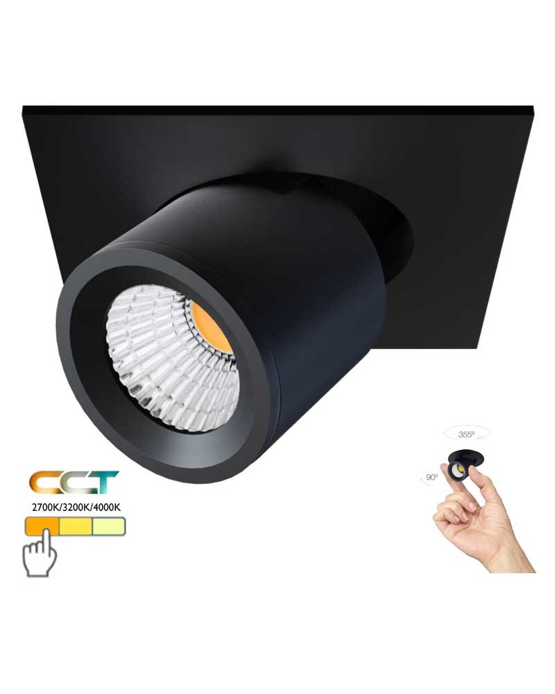 Aluminum matt black mini LED projector 5.7cm 45º CCT Switch 2700K/3200K/4000K