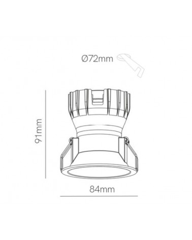 Downlight 8W LED 8,4cm redondo empotrable 5000K IP65
