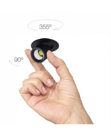 Mini round aluminum projector 5.7cm 45º CCT Switch 2700K/3200K/4000K