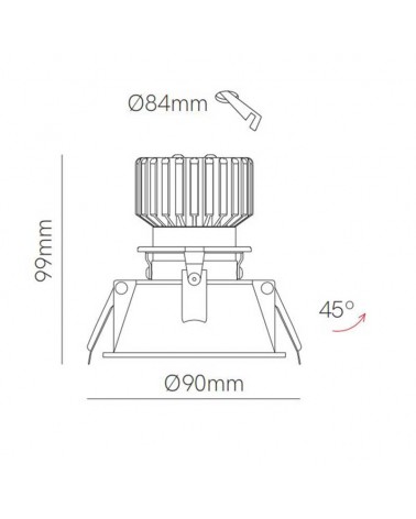 Downlight 10W LED 9cm redondo empotrable 3000K IP32