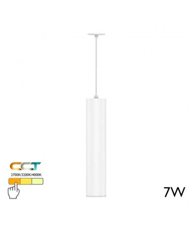 Ceiling lamp white finish cylinder LED 7W 25cm height CCT Switch 2700K/3200K/4000K