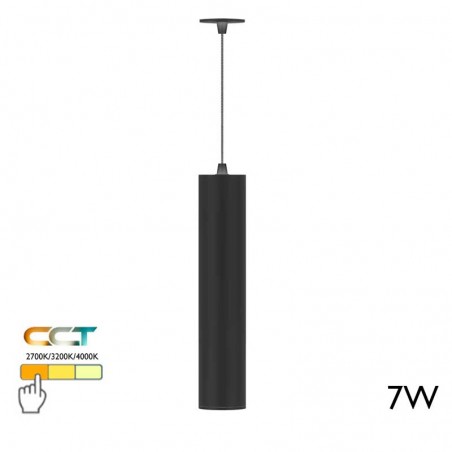 Ceiling lamp black finish cylinder LED 7W 25cm height CCT Switch 2700K/3200K/4000K