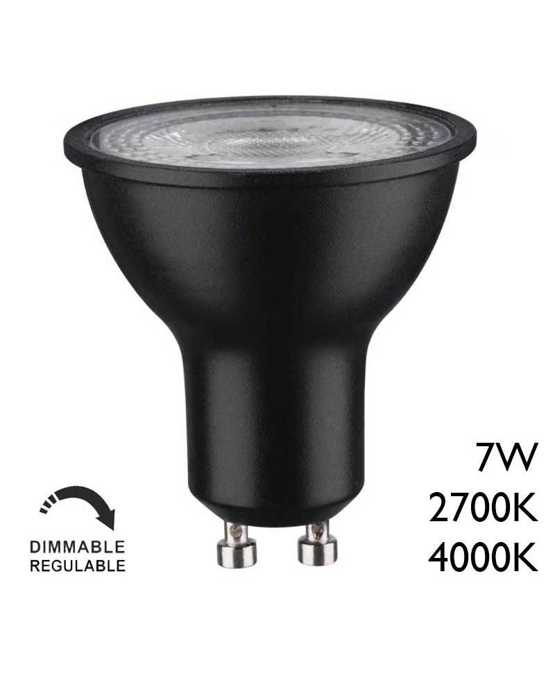 Spot Dicroica LED 7W negro GU10 36º Regulable