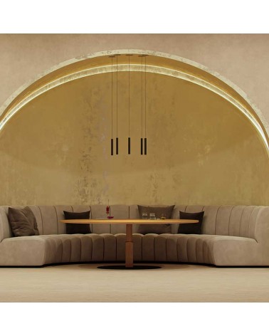 Lámpara de techo acabado negro cilindro LED 6W de 25cm altura Graduable TUYA 2700K-4000K