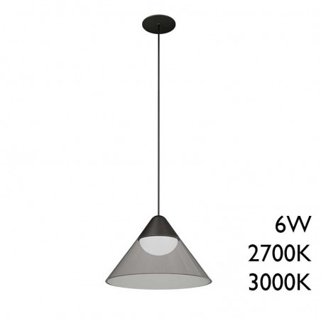 Lámpara de techo empotrable acabado negro y gris LED 6W de 19,5cm diámetro
