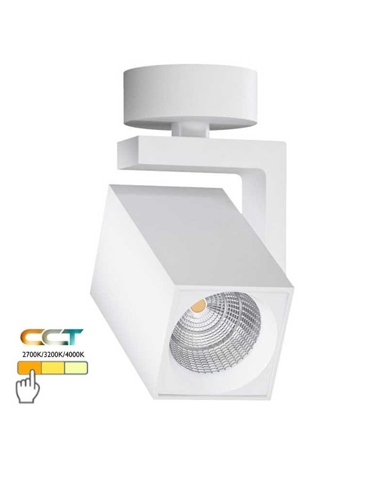 Adjustable spotlight 5.5cm square shape aluminum LED 8W CCT Switch 2700K/3200K/4000K
