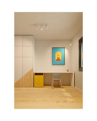 Strip with 3 adjustable cylindrical spotlights 45cm aluminum LED 24W CCT Switch 2700K/3200K/4000K