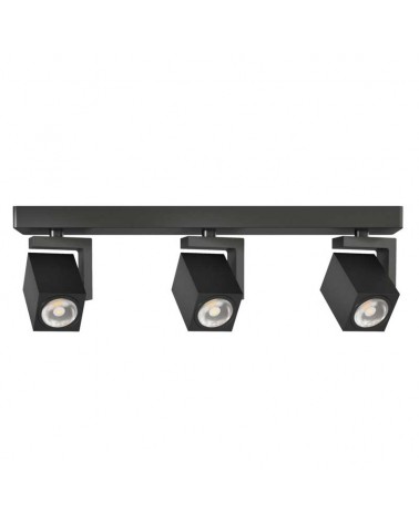 Strip with 3 adjustable spotlights 45cm square shape aluminum GU10