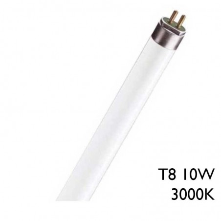 Tubo fluorescente trifósforo 10W T8 34,5cm 3000K F10T8/830