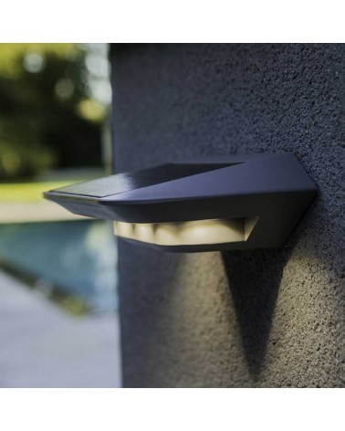 Grey outdoor wall light SOLAR 24.7cm LED 2.4W 4000K IP44 motion sensor