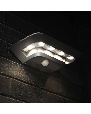 Grey outdoor wall light SOLAR 24.7cm LED 2.4W 4000K IP44 motion sensor