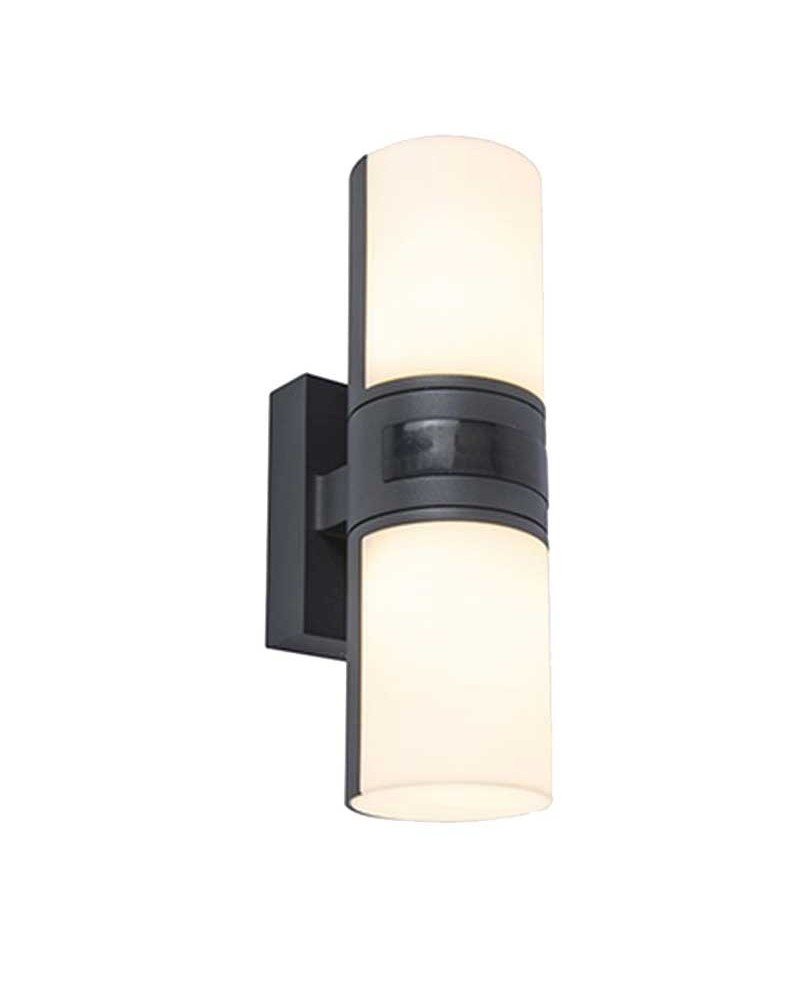 Aplique pared gris de exterior 24,5cm de aluminio LED 16,5W 3000K IP54 sensor movimiento