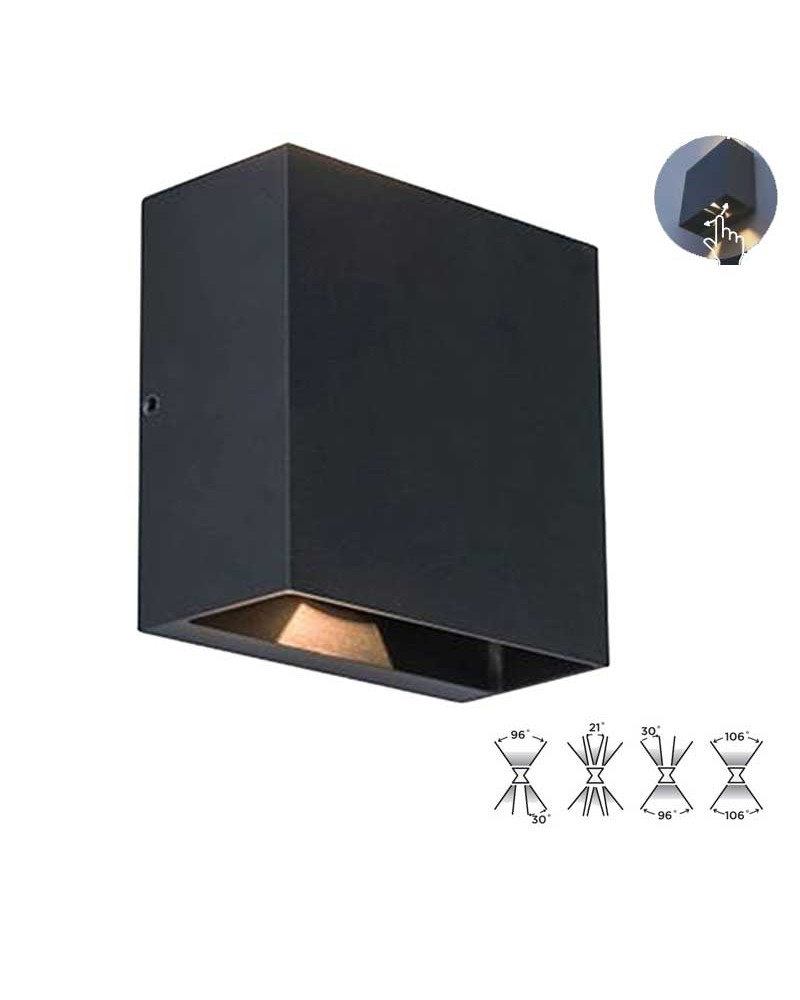 Aplique pared de exterior 11cm de aluminio LED 10W 3000K IP54