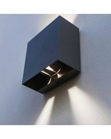 Grey outdoor wall light 11cm aluminum LED 10W 4000K IP54