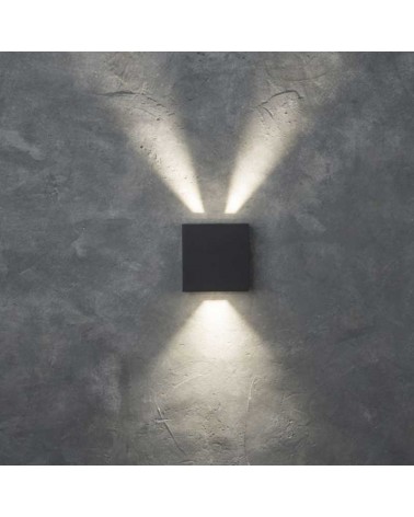 Grey outdoor wall light 11cm aluminum LED 10W 4000K IP54