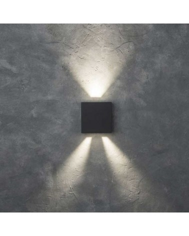 Grey outdoor wall light 11cm aluminum LED 10W 4000K IP54