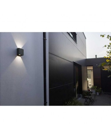 Grey outdoor wall light 11cm aluminum LED 10W 4000K IP54