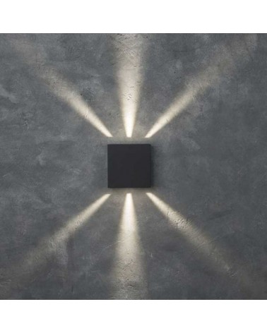 Grey outdoor wall light 11cm aluminum LED 10W 4000K IP54