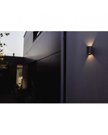 Black outdoor wall light 11cm aluminum LED 10W 3000K IP54
