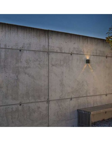 Black outdoor wall light 11cm aluminum LED 10W 3000K IP54